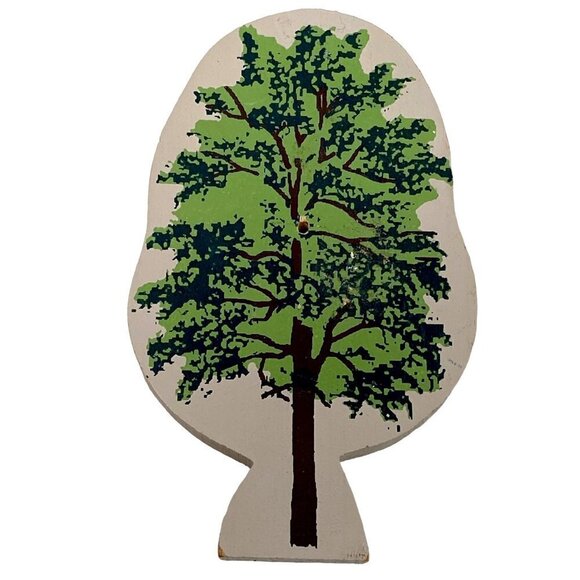 Wooden Trees Village Figurines Mini Accessory About 4" High - Picture 9 of 11